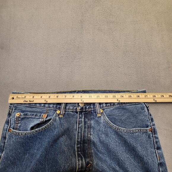 Levi's 505 Jeans Mens 34x29 Blue Regular Fit Straight Leg Denim Distressed - Picture 8 of 10